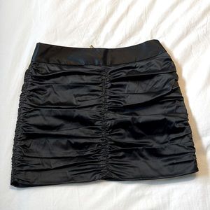 Black Ruched Mini Skirt